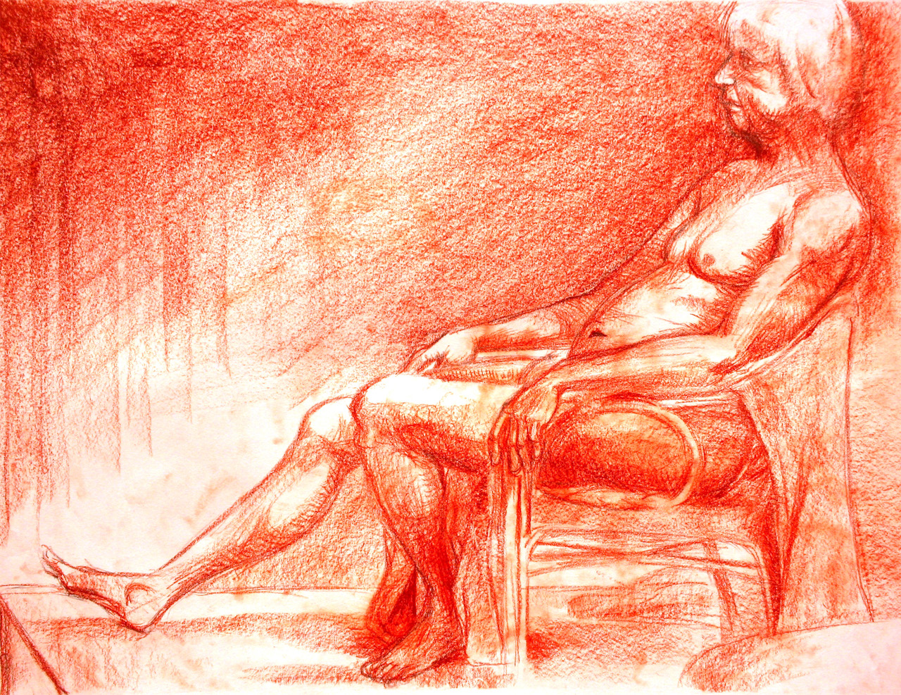 Figure drawing in charcoal
